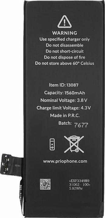 Actual product image prio Battery for iPhone 5s (Universal APN)
