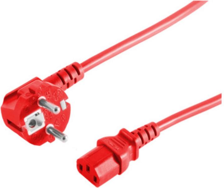 Produktbild S-Conn Schutzkontakt 90°/Kaltgerätebuchse rot 1,8m (1.80 m)