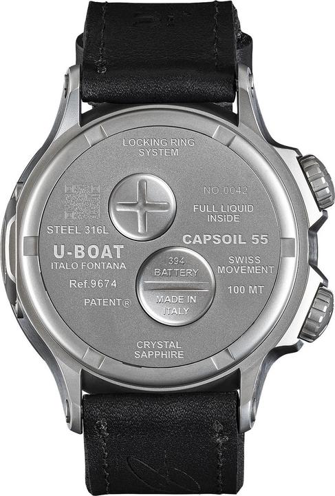 Image du produit U-Boat 9674 Capsoil Doppioempo SS GMT (Montre analogique, 55 mm)