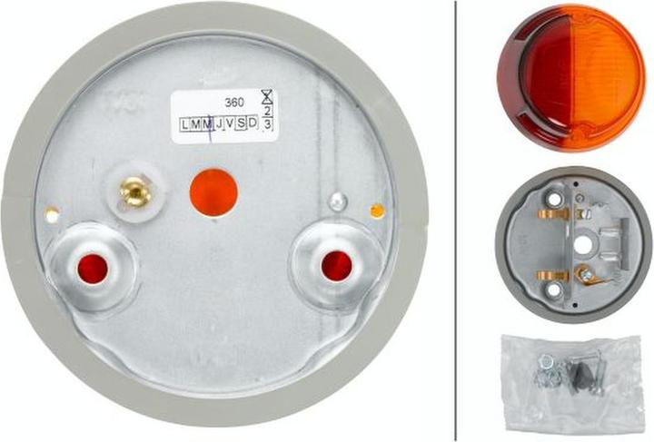 Actual product image Hella 2 Halogen tail lights for CASE IH DEMAG HOLDER LINDE MAN SCANIA STEYR
