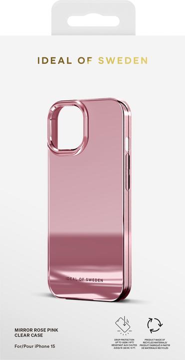 Produktbild iDeal Of Sweden iPhone 15 Clear Case, Mirror Rose Pink (Apple iPhone 15)