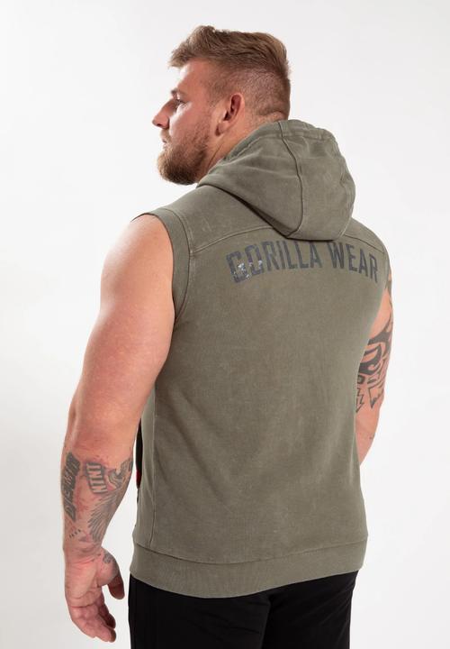 Actual product image Gorilla Wear Silverdale Ärmelloser Kapuzenpullover - Armeegrün (L)
