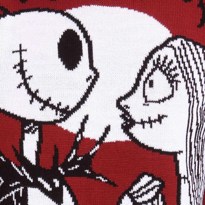 Actual product image The Nightmare Before Christmas Unisex Adult Jack and Sally Knitted Sweatshirt (XL)