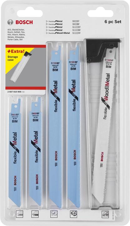 Bosch Professional Zubehör 6-tlg. Säbelsägeblatt-Set, Wood and Metal