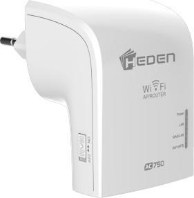 Image du produit Répéteur WiFi HEDEN AC750 Dual Band 2.4Ghz / 5GHz, 2 Ports RJ45, Blanc