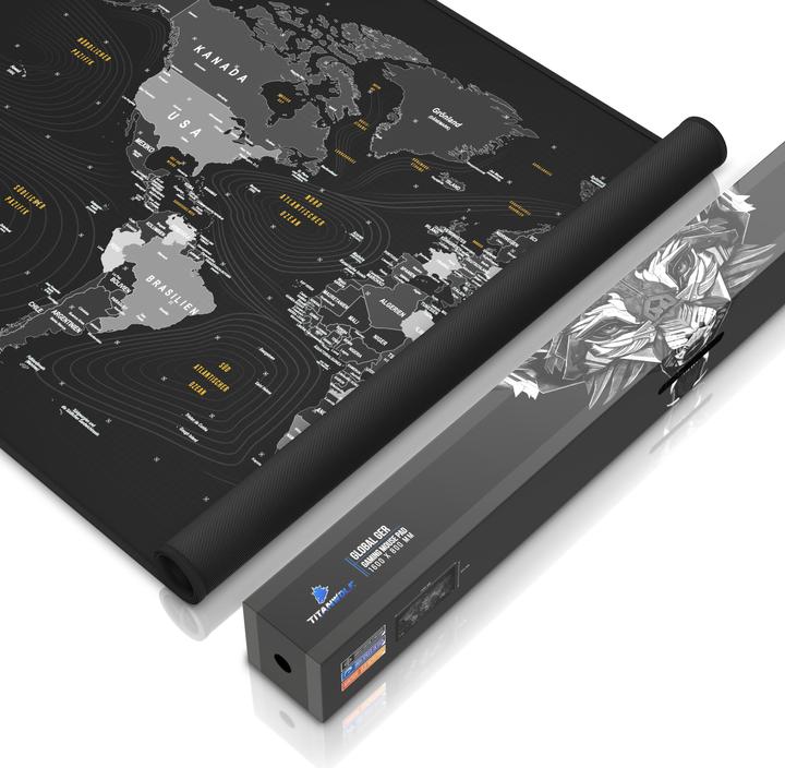 Produktbild Titanwolf Gaming Mauspad, 1600 x 600mm XXXL Speed Gaming Mausmatte, Mousepad Extragrosse Fläche, Weltkarte (XXL)