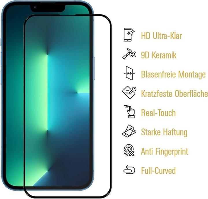 Produktbild Protectorking 3x Ceramic-Glass Full Cover HD Klar (3 Stück, Apple iPhone 13)