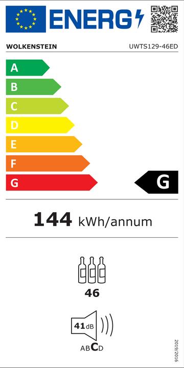 Energie-Label Wolkenstein Weintemperiererschrank Unterbau UWTS129-46ED
