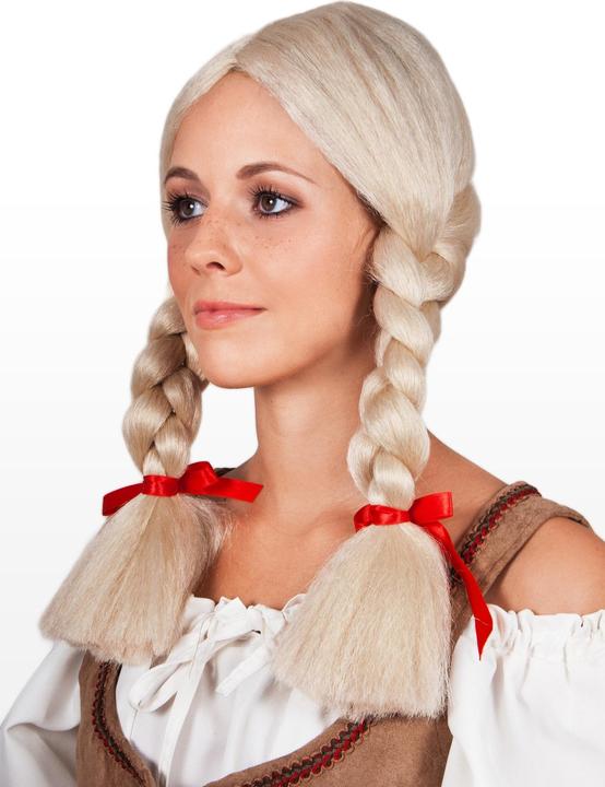 Actual product image Maskworld Blonde Perücke mit dicken Zöpfen