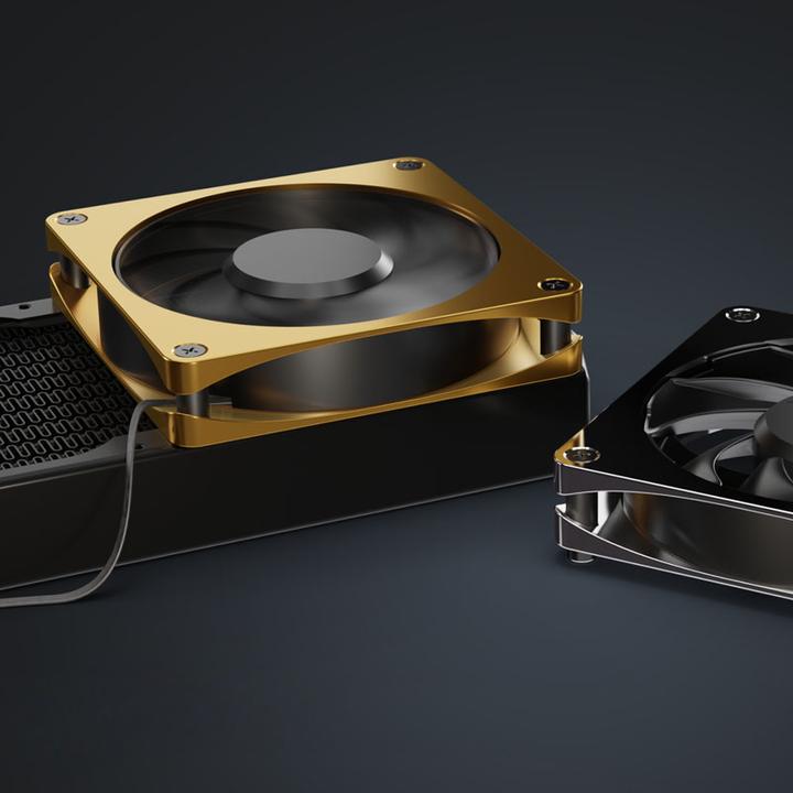 Produktbild Alphacool Apex Stealth Metal Power 120mm L?fter 3000rpm (gold/schwarz) (120 mm, 1 x)