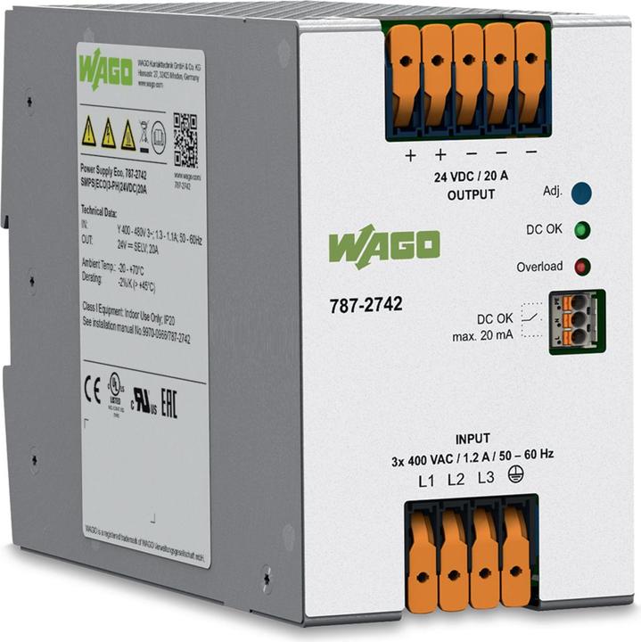 Wago Primary switched-mode power suppliesEPSITRON ECO Power 1-phase DC24V 20A