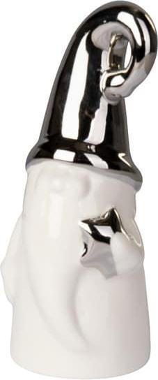 Actual product image MICA Living Father Christmas - shiny white/silver - made of ceramic - approx. 6 x 5.5 x 14 cm