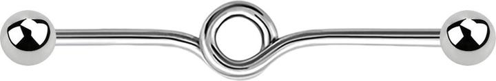Star Piercing Barbell silber Schleife mit zwei Kugeln (ohne Messing, Chirurgenstahl 316L)