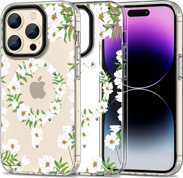 Immagine prodotto Tech-Protect Custodia MagMood MagSafe per iPhone 15 Pro Max - margherite bianche (Apple iPhone 15 Pro Max)