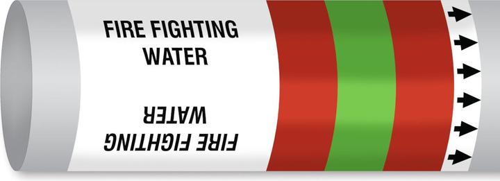 Image du produit Brady B-7541, ISO 14726 Marqueurs de tuyauterie OMI - Eau de lutte contre l'incendie, Poly