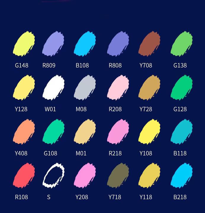 Produktbild I Am Creative Wasserfeste Acryl Permanent Marker Pigment Stifte 4mm 24er Set (Bunt, 24 x)