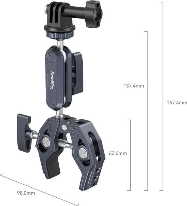 Image du produit SmallRig Crab-Shaped Clamp avec bras magique à tête sphérique 3757 (Pince de pied)
