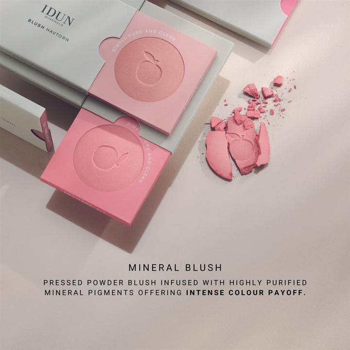Actual product image IDUN Minerals Rouge/Blusher Smultron peach pink (Peach Pink)
