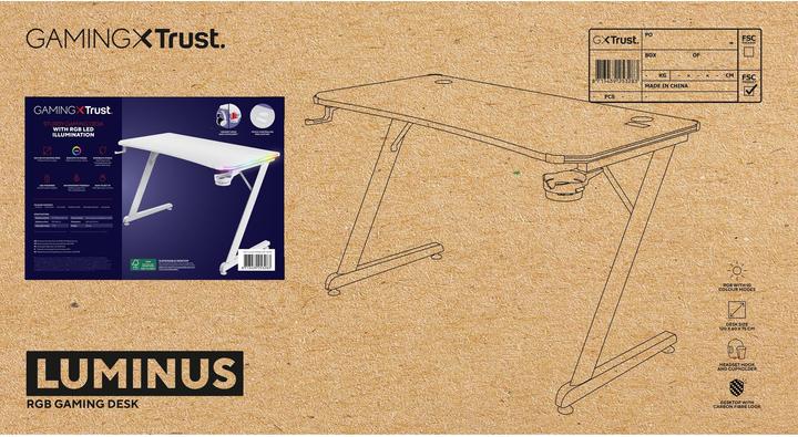 Produktbild Trust GXT 709W LUMINUS Gaming-Schreibtisch