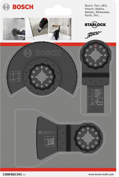 Produktbild Bosch Professional Zubehör 3-teiliges Fliesen-Basis-Set AIZ 20 AB (1x) ATZ 52 SC (1x) ACZ 85 MT4 (1x)