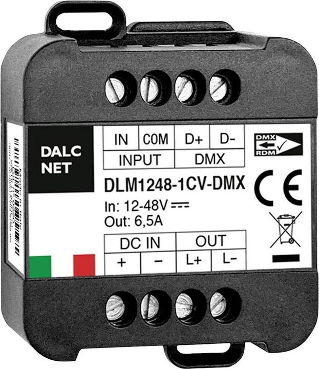 Actual product image Dalcnet Dimmer 12V-48V 6.5A CV DMX/Push