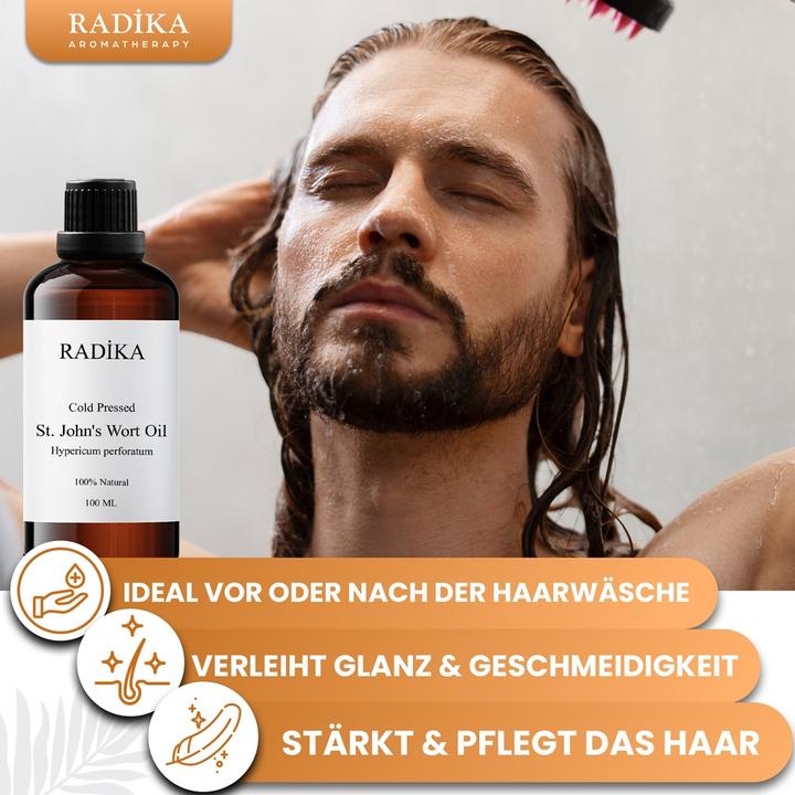 Produktbild Radika Johanniskrautöl, Johanniskrautöl, 100 % Rein, BIO, natürlich, 100 ml (Körperöl, 100 ml)