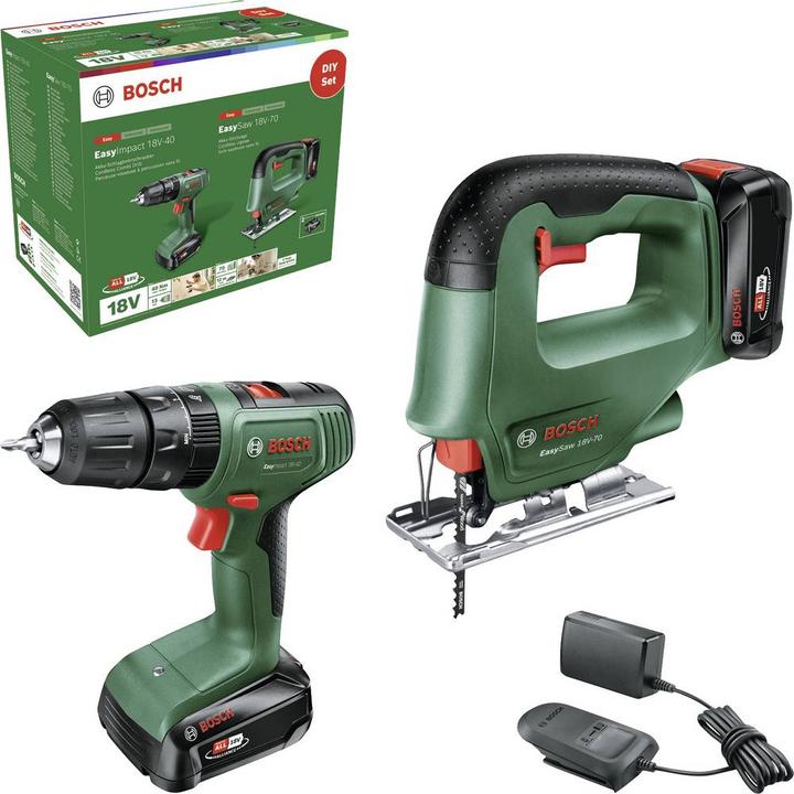 Productafbeelding Bosch Home & Garden Huis en Tuin EasyImpact 18V-40 + EasySaw 18V-70 06039D810A Accugereedschap W