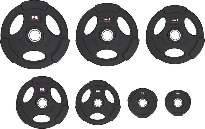 Image du produit Perform Better Disque d'haltères à 3 poignées caoutchouté noir (pcs) (1 x 2,5 kg)