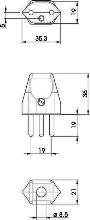 Produktbild Bachmann safety plug Switzerland CH 10A / 250V white