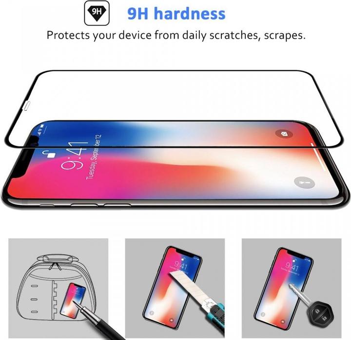 Image du produit Screenguard Apple iPhone X Full Screen Protective Glass 2.5D 9H (1 pièce(s), Apple iPhone X)
