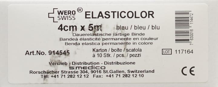 Actual product image Wero Swiss Elasticolor Elastische Binde 5mx4cm blau