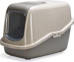 Actual product image Savic Happy Planet Nestor, L:56 x W:39 x H:38.5 cm, grå (Cat litter tray open)
