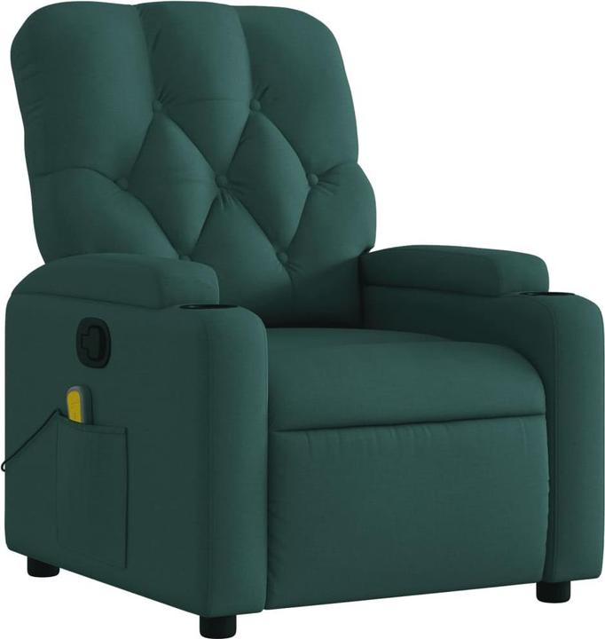 Immagine prodotto VidaXL Poltrona massaggiante in tessuto verde scuro,Colore: verde scuro,Materiale