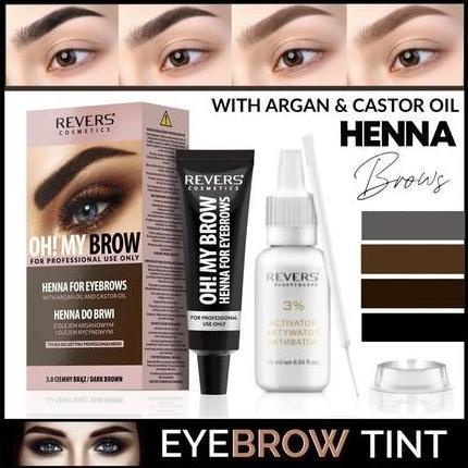 Produktbild Revers Henna Eyebrow Eyelash Color Permanent Brow Color Cream Brown Black Complete Set (Braun Schwarz)