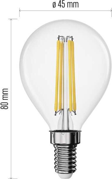 Produktbild Emos LED Lampe Filament Mini Globe / E14 / 3,4 W (40 W) / 470 lm / Warmweiss (E14, 3.40 W, 470 lm, 1 x, D)