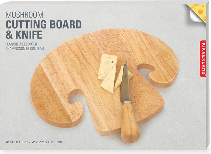 Actual product image Kikkerland Mushroom Cutting Board & Knife