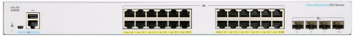 Actual product image Cisco PoE+ Switch CBS350-24P-4X-EU 28 Port (24 Ports)