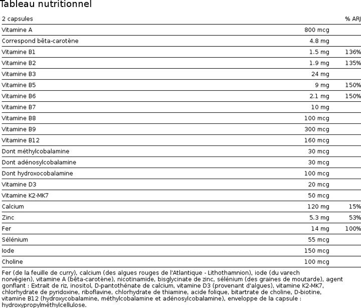 Valori nutrizionali e ingredienti Phytopharma Potenza vegana (90 Pezzo/i, Pillole, 94 g)