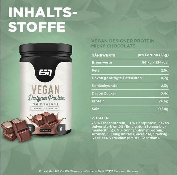 Produktbild ESN Vegan Designer Protein (Schokolade, 1 Stk., 910 g)