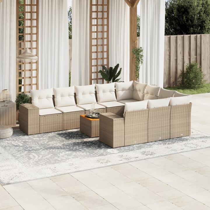 Produktbild VidaXL Gartenmöbel Sofa Garnitur Gartengarnitur Garten Sitzgruppe 11-tlg. Beige