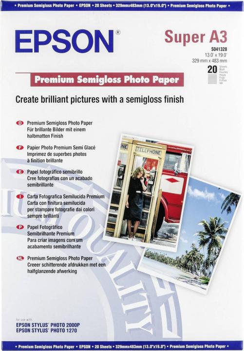 Epson Premium Semigloss (250 g/m², A3+, 20 x)