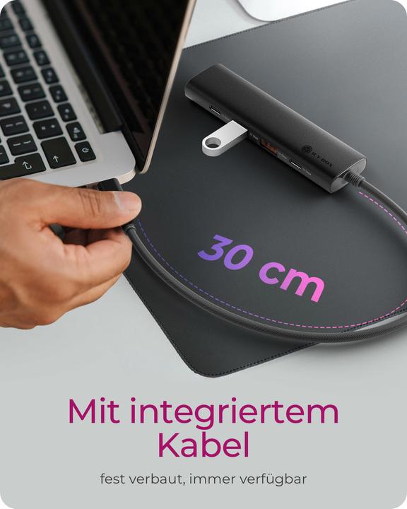 Actual product image Icy Box IB-HUB1437-CPD (USB-C, 4 Ports)