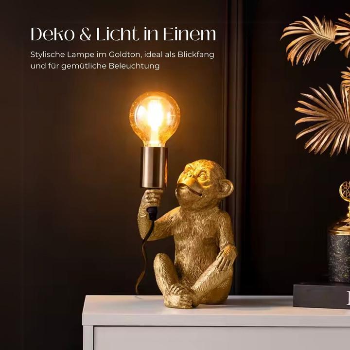 Actual product image Hermex Affenlampe Nachttischlampe Tiermotiv-Beleuchtung Affen-Dekoleuchte (E27)