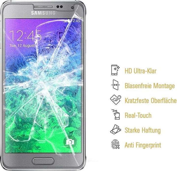 Actual product image Protectorking 2x Panzerfolie Anti-Shock HD Klar (2 Piece, Samsung Galaxy Alpha)