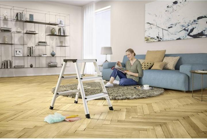 Actual product image Hailo D60 StandardLine, aluminium stepladder, 2x3 steps (Stile, 64 cm)