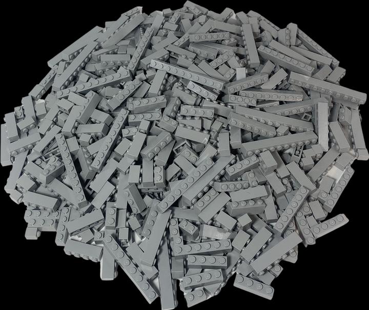 Actual product image LEGO bricks light grey 1x1, 1x2, 1x3, 1x4 - NEW! Quantity 500x