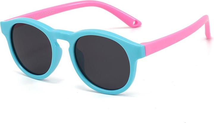 Actual product image Techsuit - Sunglasses Polarised (8308-C27) - for Babies, Round Shape, with Strap - Lake Blue / Pink