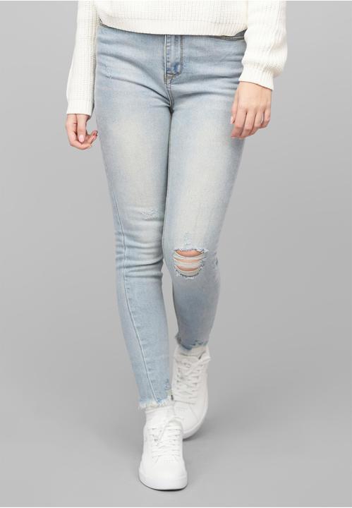 Actual product image Cloud 5ive Cloud5ive High-Waist Skinny Jeans Hose mit Destroy Details 5 Pockets - 183851 (M)
