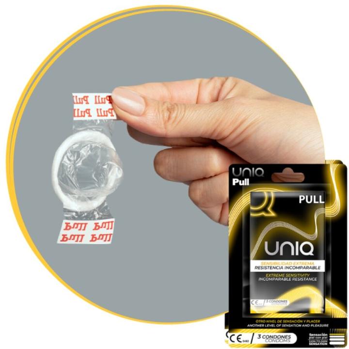 Actual product image Uniq Latex-free condoms with strips from Pull, 3 pieces (3 pcs.)