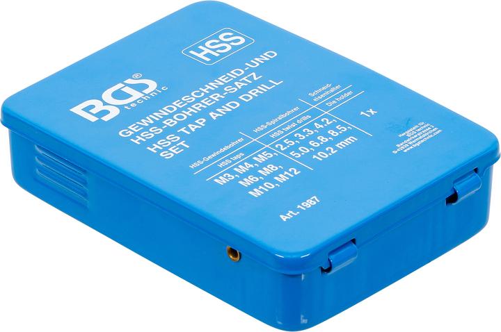 Image du produit BGS Jeu de tarauds et mèches HSS M3 - M12 / 2,5 - 10,2 mm
